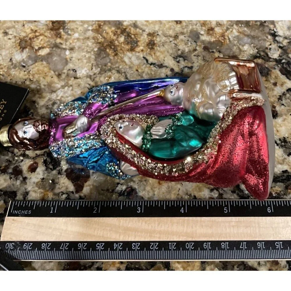 Robert Stanley Christmas Ornament‎ Glass Nativity Joseph Mary Infant Jesus NEW